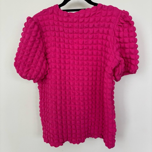 And the Why Full Size Bubble Textured Puff Short Sleeve Top Size S NWT - Picture 3 of 5